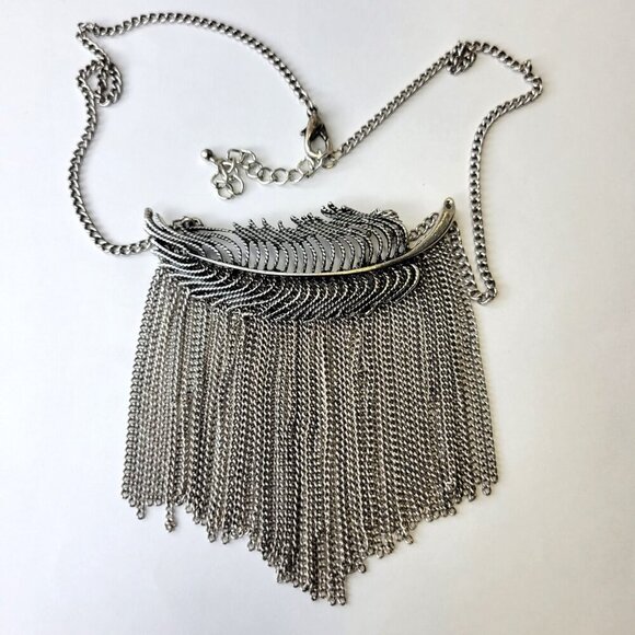 Tribal Motif Feather Pendant Necklace - Picture 5 of 12